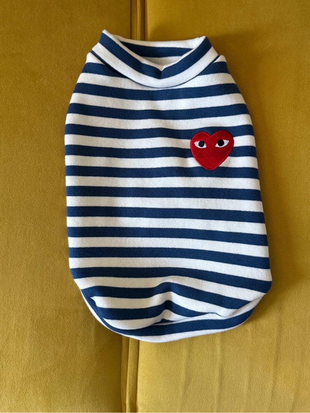 Striped Tee with Red Heart Patch